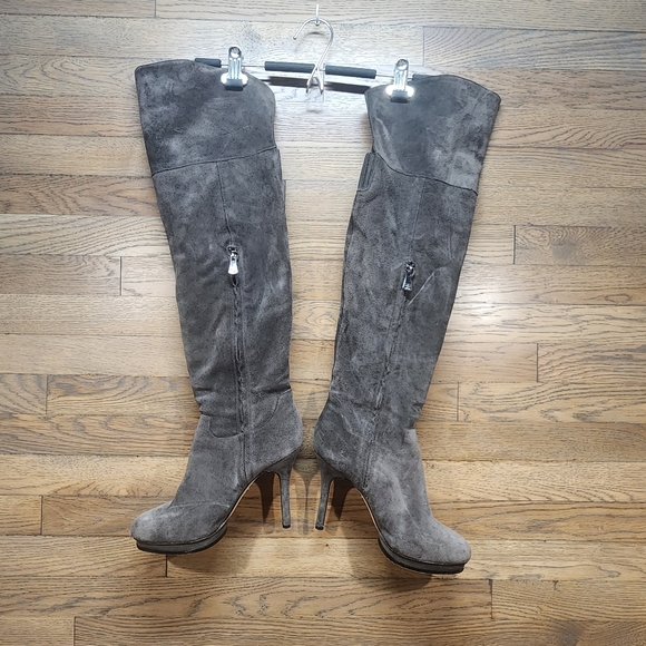 BCBG MAXAZRIA VALERIE 1 SUEDE LEATHER OVER THE KNEE TALL BOOTS WOMEN US 9.5 - Picture 1 of 5